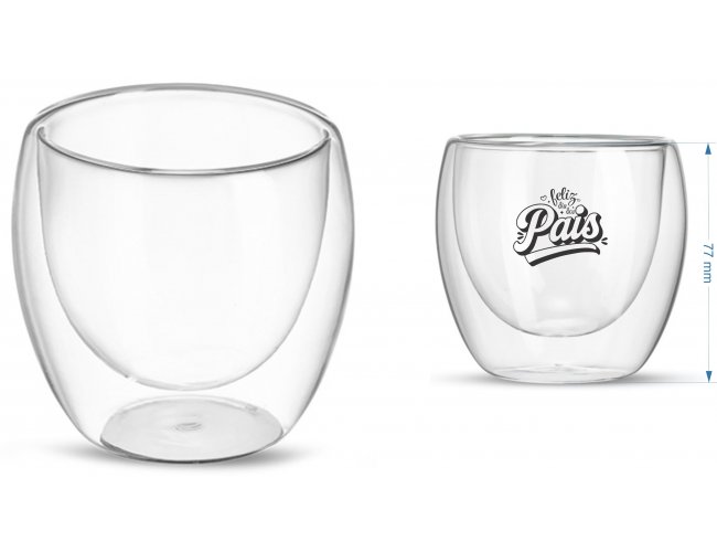 Copo Vidro Parede Dupla 160ml Modelo INF 06096