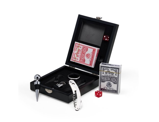 Kit Vinho com Jogo de Baralho Modelo INF 08128