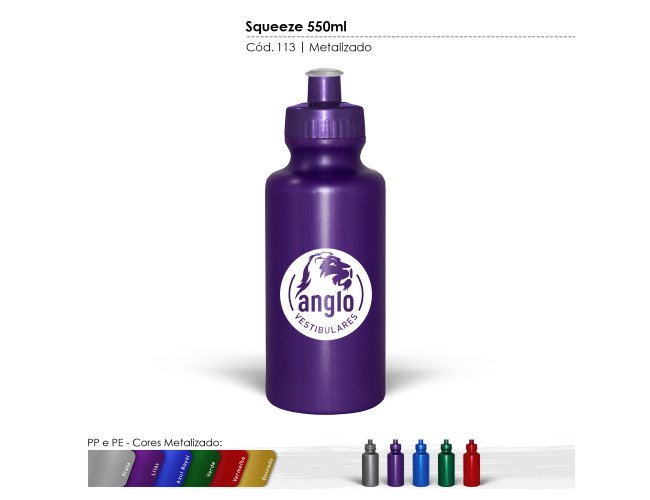 Squeeze Plastico - Modelo INF 0113   550ml