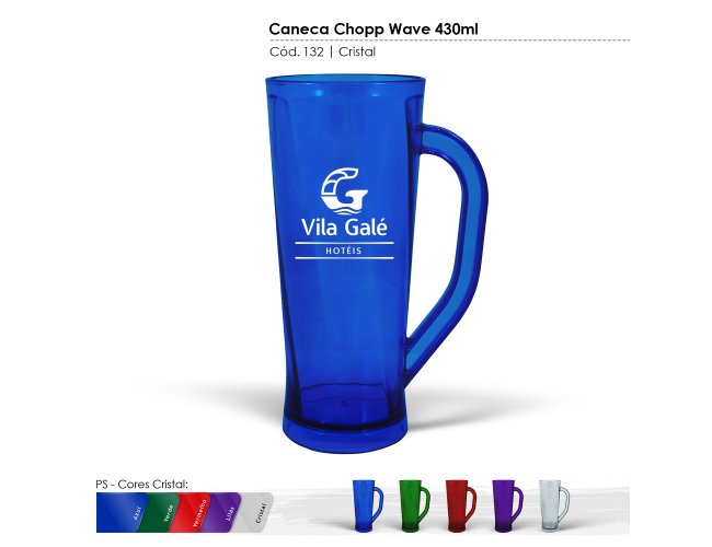 Caneca Chopp Wave 430ml Cristal Modelo INF 0132