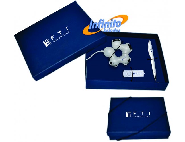 Kit Caneta, Pen drive e Hub - Modelo INF 18211