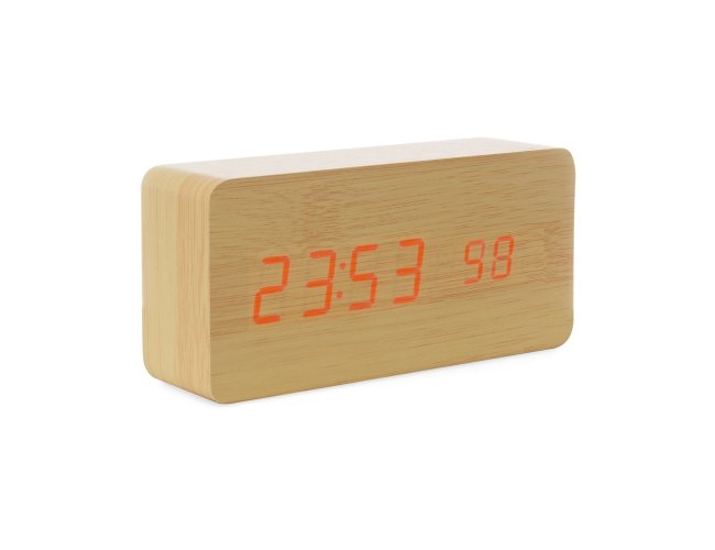 Relgio de Madeira com Display LED Modelo INF 18563