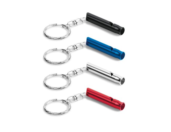 Chaveiro. Metal. Com apito Modelo INF 93398