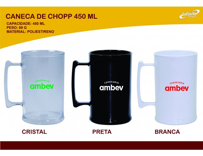 Caneca de Chopp 450ml - Modelo INF 0006F