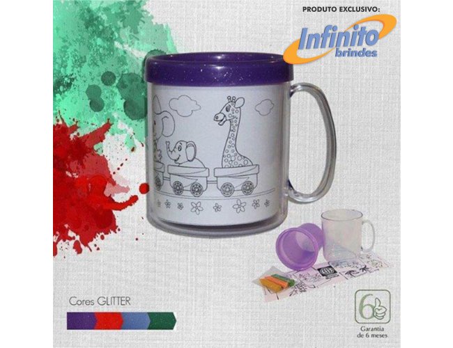 Caneca Infantil com Giz de Cera - Modelo INF 0332  Aniversrios