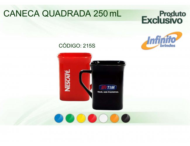 CANECA PLSTICA QUADRADA (250 ml) - INF 0215