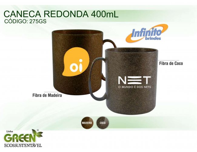 CANECA PLSTICA REDONDA GREEN (400 ml) - INF G0275