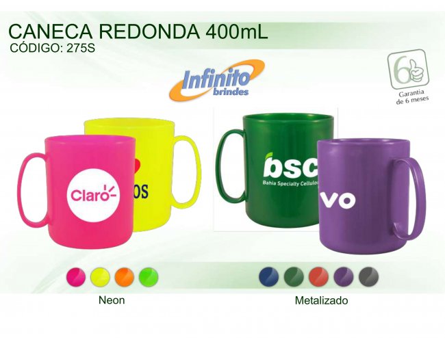CANECA PLSTICA REDONDA (400 ml) - INF 0275
