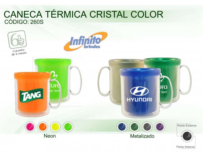 CANECA TRMICA CRISTAL COLOR Modelo INF 0260
