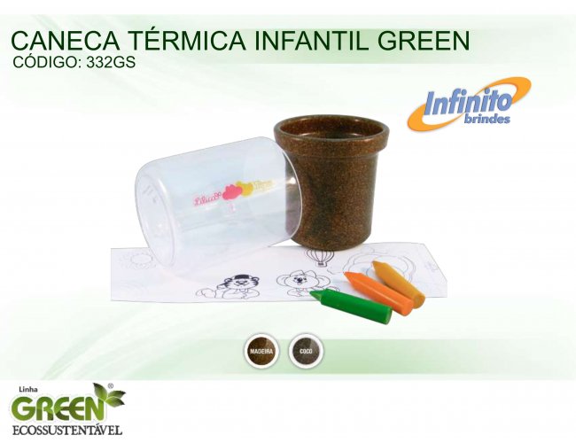 Caneca Trmica Infantil - Modelo INF 0332G GREEN ECOSSUSTENTVEL