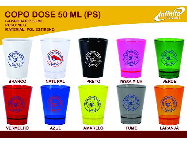 Copo Dose 50ml PS - Modelo INF 0009I