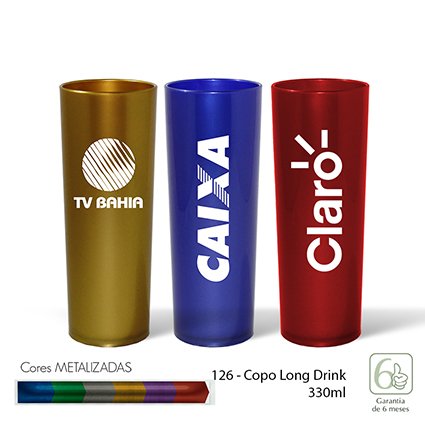 Copo Long Drink 330ml Metalizado - INF 126