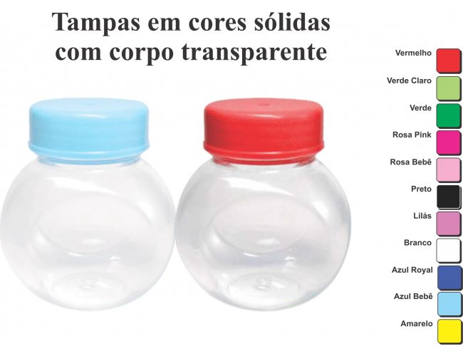 Frasco em plstico e tampa de colorida Modelo INF AM1850