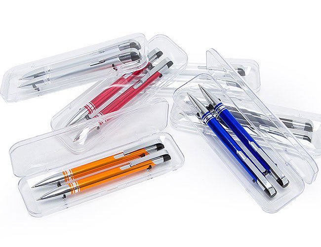 kit caneta e lapiseira - Modelo INF 12587 Transparente
