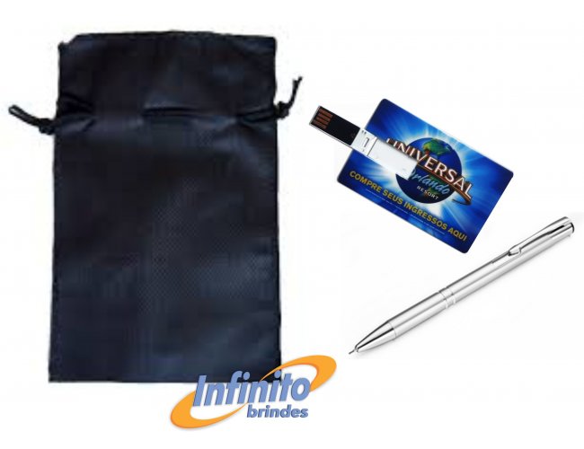 Kit Caneta e Pen drive Card - Modelo INF 10301