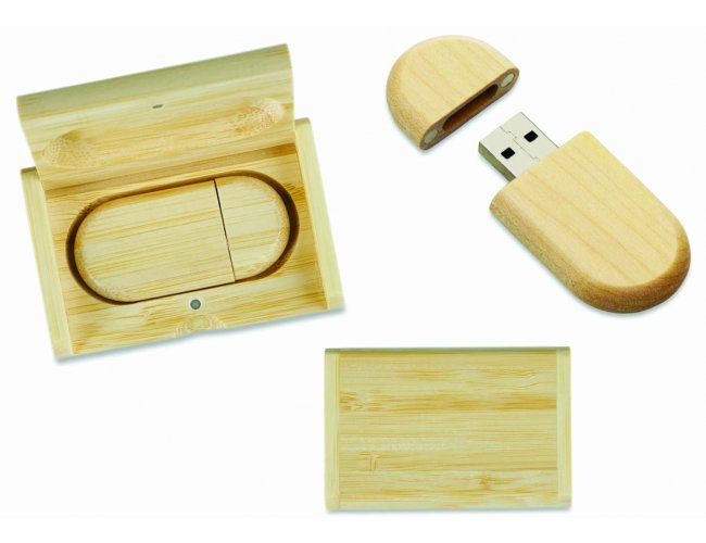 KIT PEN DRIVE NA CAIXINHA DE MADEIRA - MODELO INF 066