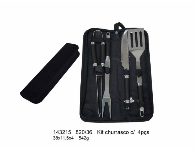 KIT CHURRASCO COM 4 PEAS - MODELO INF 143215