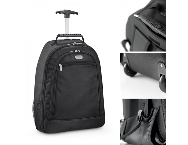 Mochila trolley para notebook. 1680D e 300D. Com 2 rodas. - Modelo INF 92283  15,6"