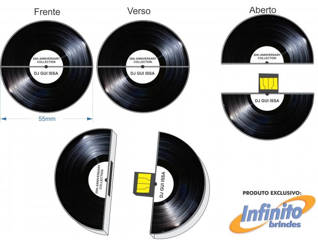 Pen drive estilizado - Modelo INF 10101 - vinil