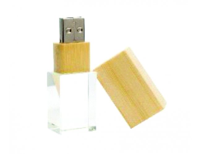 Pen drive Vidro e Madeira - Modelo INF P053