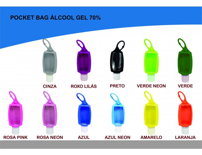 Porta Álcool Gel Pocket bag 35ml - Modelo INF 318